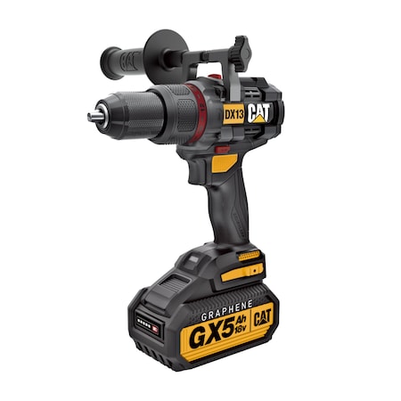 Caterpillar Cat 18V 1 FOR ALL 1/2 in. Cordless Hammer Drill with Brushless Motor and Graphene Battery DX13